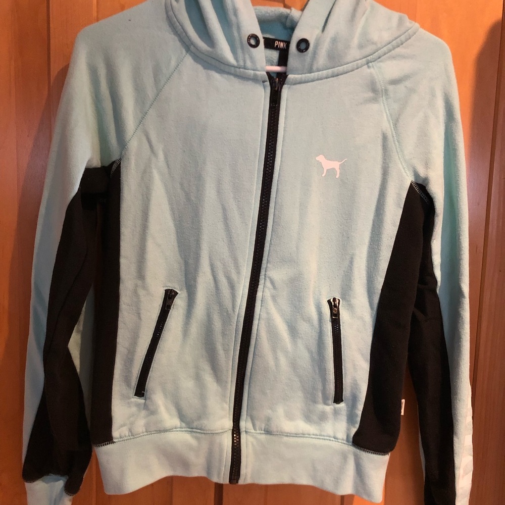 Teal & Black PINK zip up